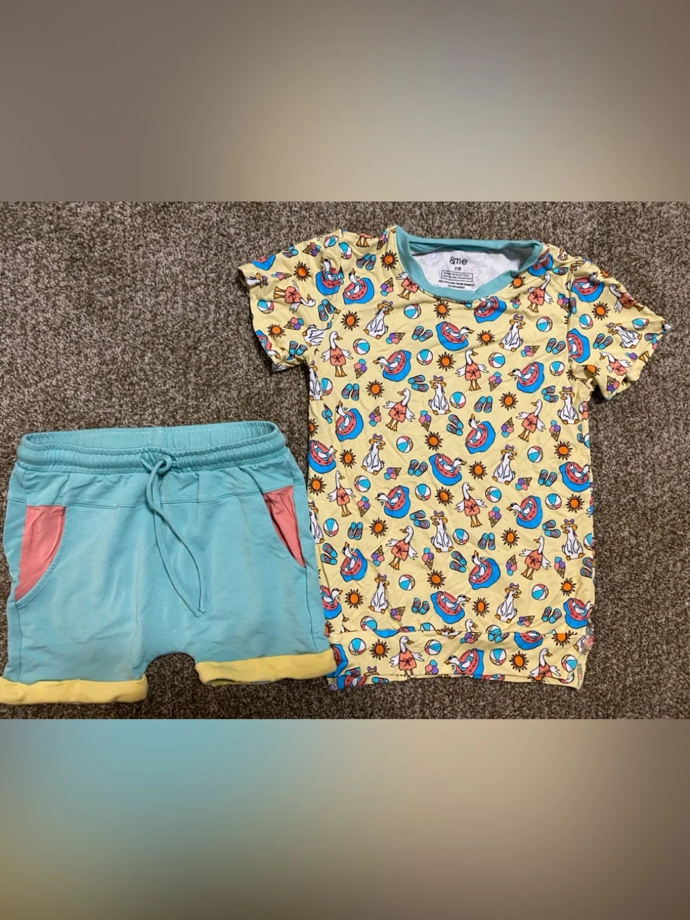 Bamboo French terry daywear short set 7/8 EUC